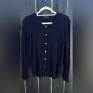 Zara Dark Blue Cardigan with Gold Buttons